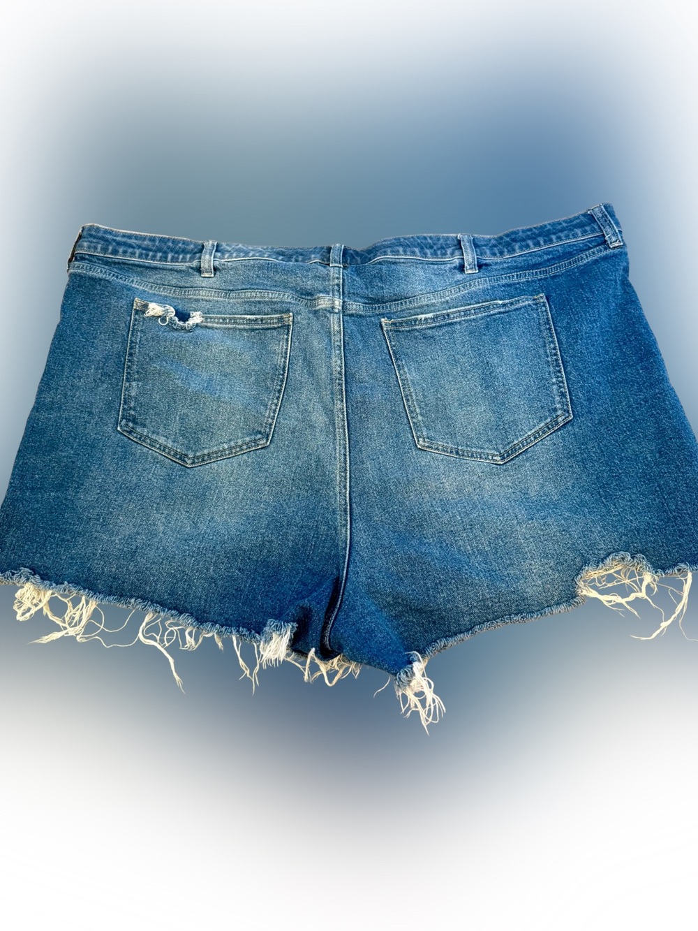 torrid Blue Distressed Frayed Denim Cutoff Shorts - Picture 2 of 4